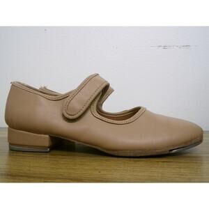 Dance Tan Tap Shoes SoDanca Youth 4M Mary Jane Leather Loop Strap